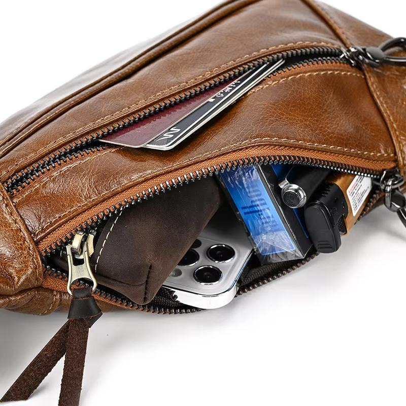 Brown Leather Sling Bag