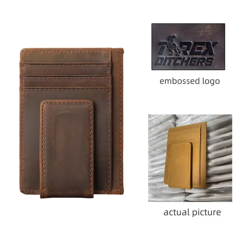 Slim Leather Money Clip Wallet