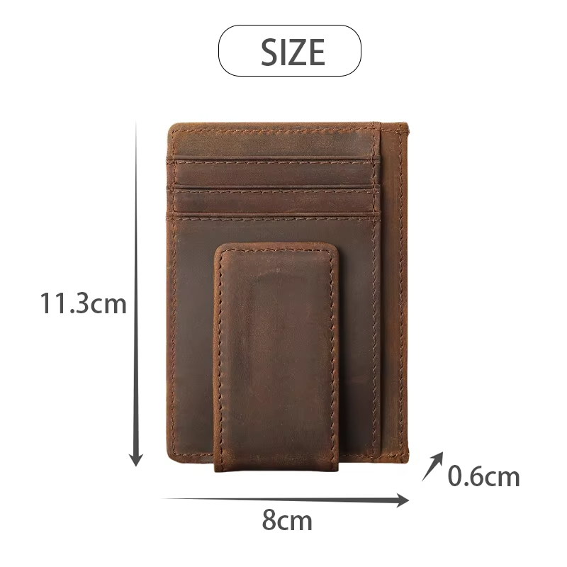 Slim Leather Money Clip Wallet