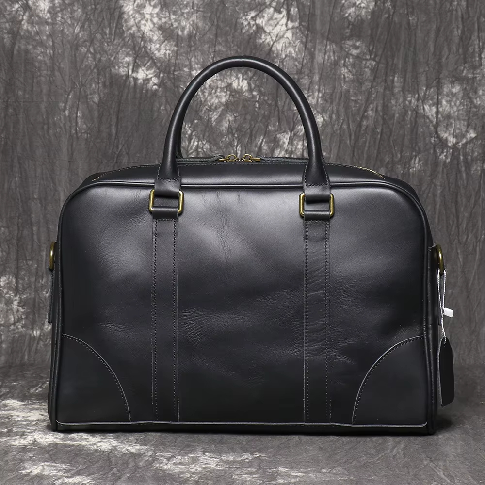 Italian Vegetable Tanned Leather Portable Briefcase