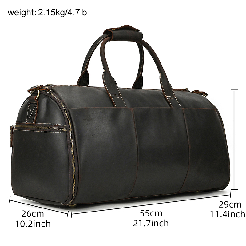 Leather Travel Duffel Bag