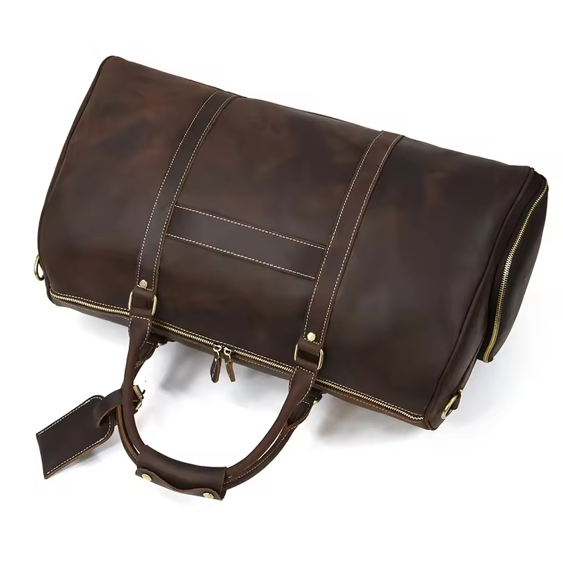 Leather Travel Duffel Bag
