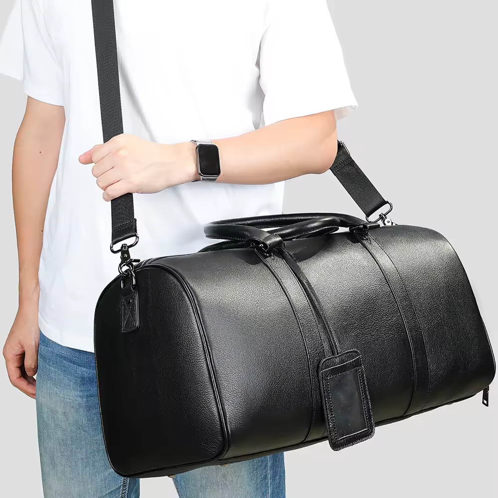 Leather Travel Duffel Bag