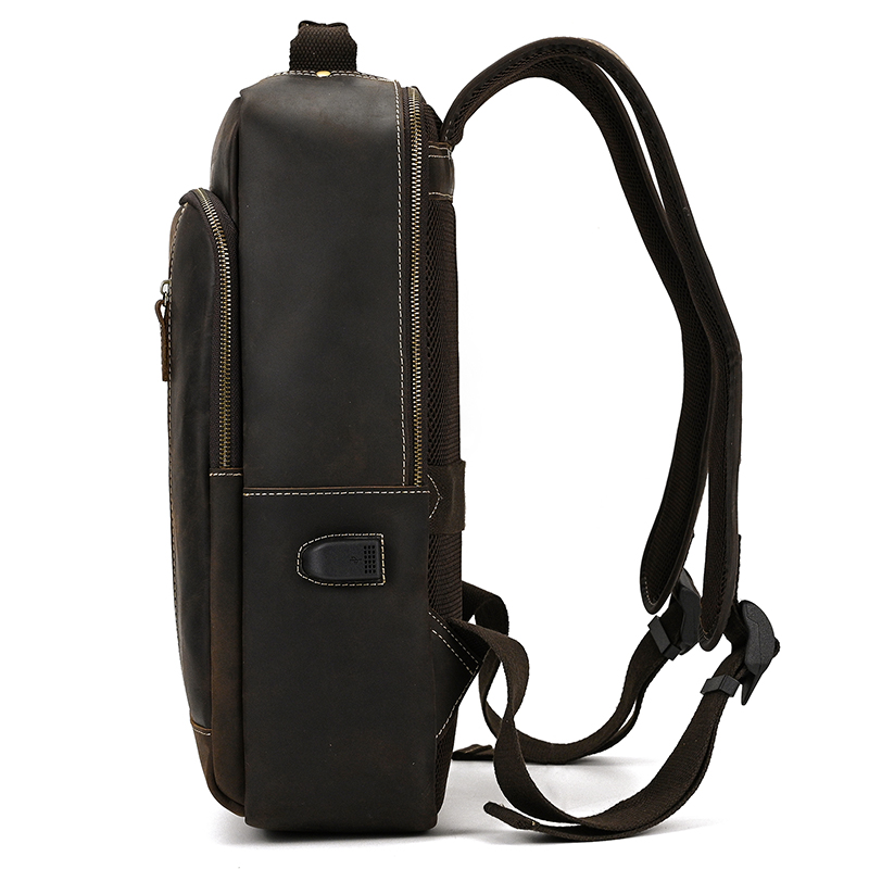 Vintage Leather Laptop Backpack
