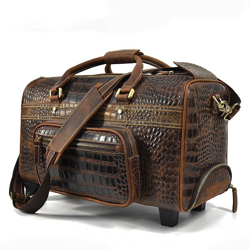 Leather Travel Duffel Bag