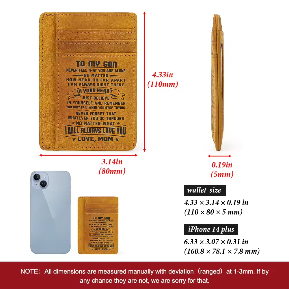 Personalized Leather Wallet Card Holder