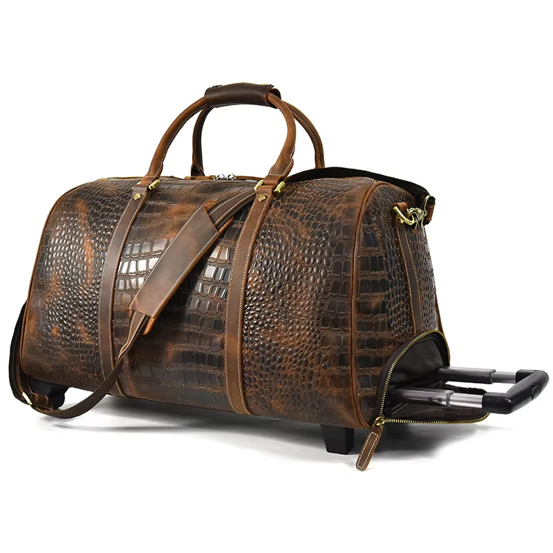 Leather Travel Duffel Bag