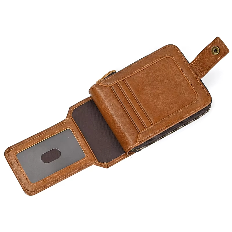 Brown Leather Zipper Wallet