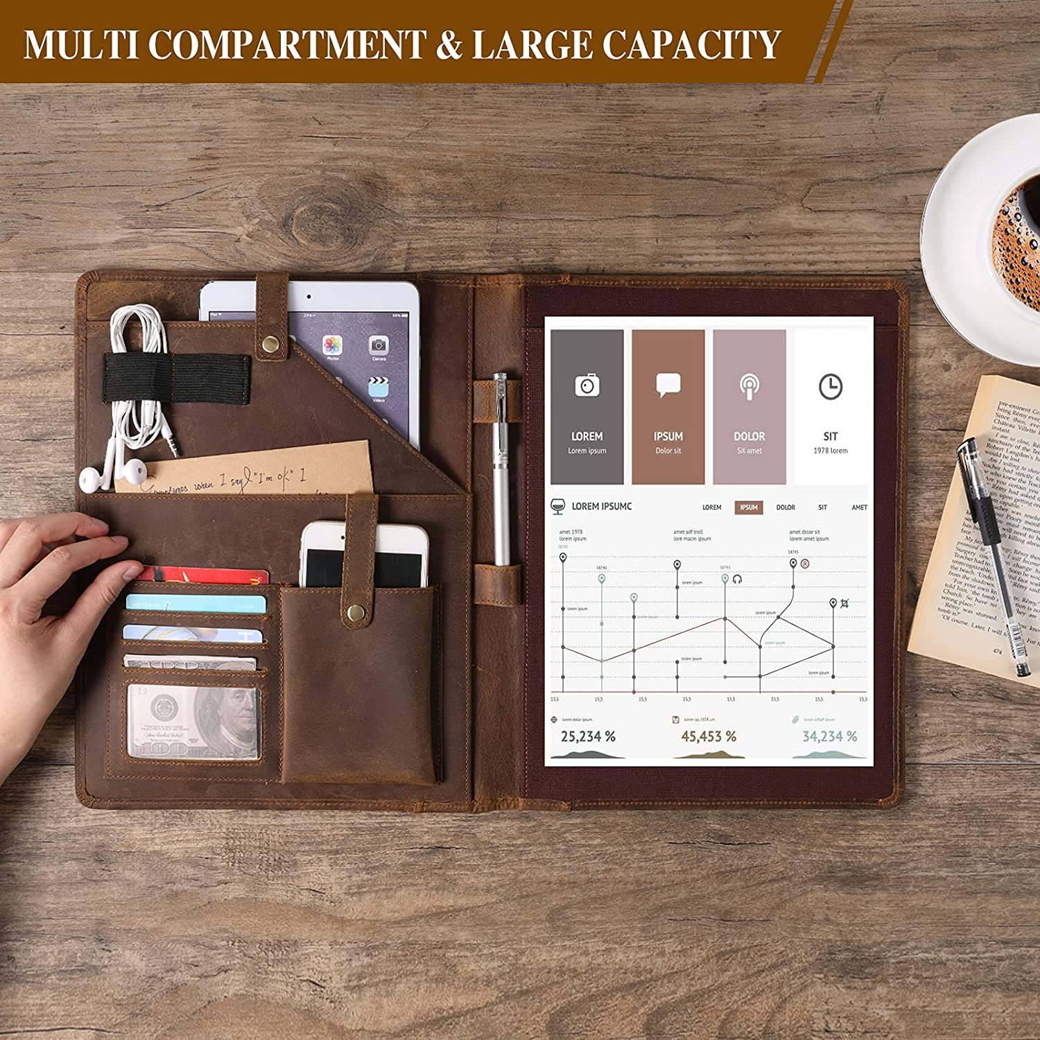 Leather Portfolio Organizer