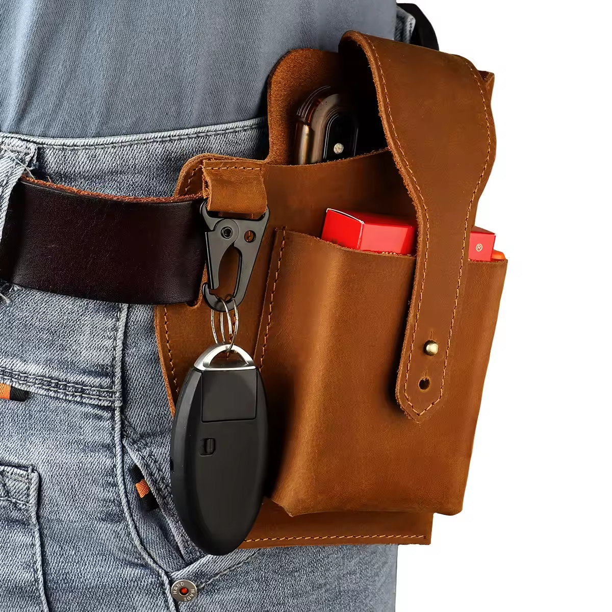 Leather utility belt pouch