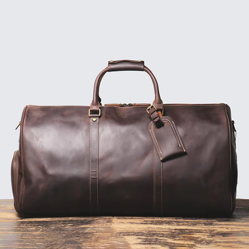 Leather Travel Duffel Bag