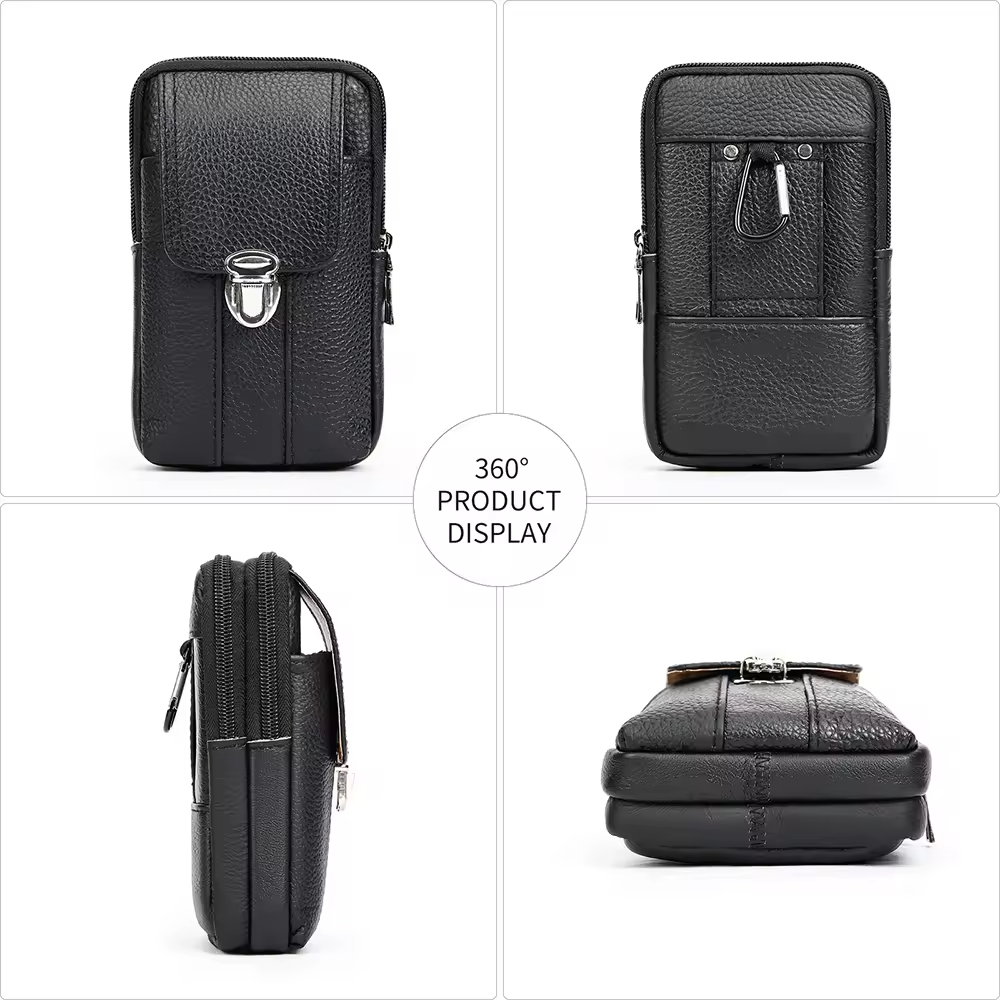 Leather Multi-Pocket Waist Pouch