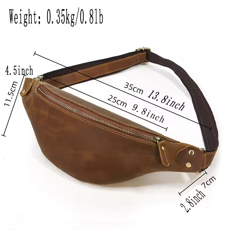 Brown Leather Adjustable Belt Bag