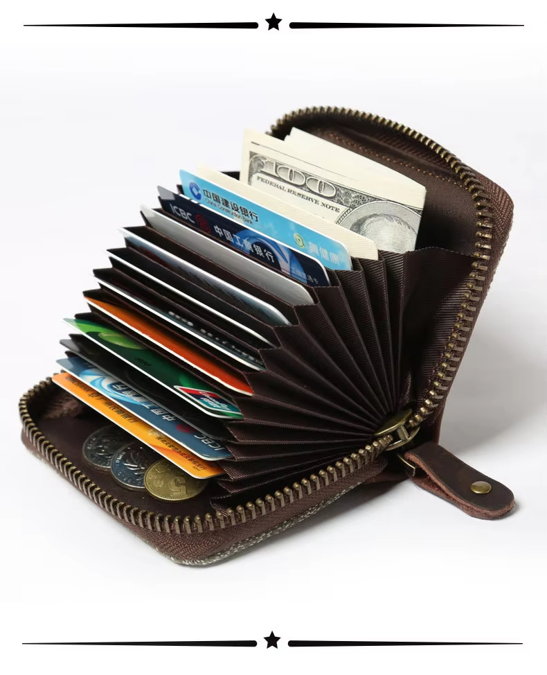 Brown Zipper Card Wallet