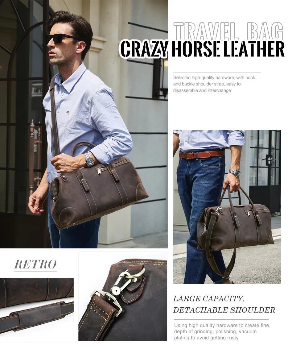 Crazy Horse Leather Travel Bag