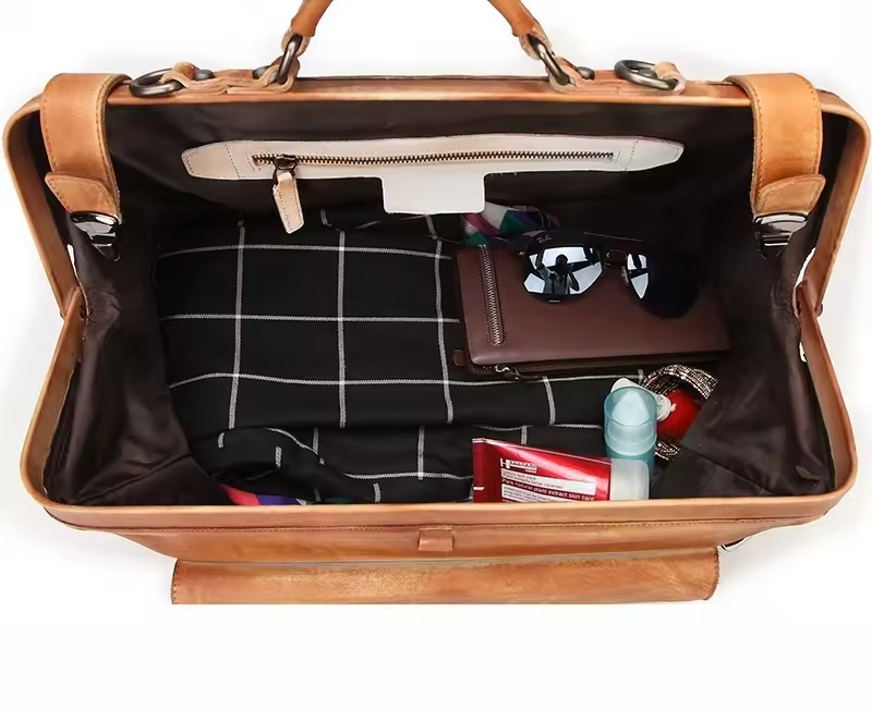 Leather Travel Duffel Bag