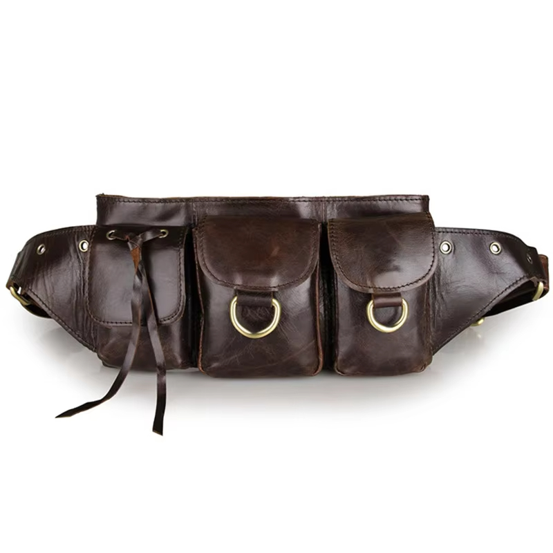Vintage Brown Leather Utility Belt
