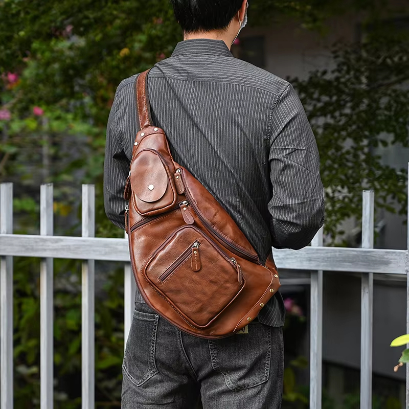 Leather Crossbody Sling Bag