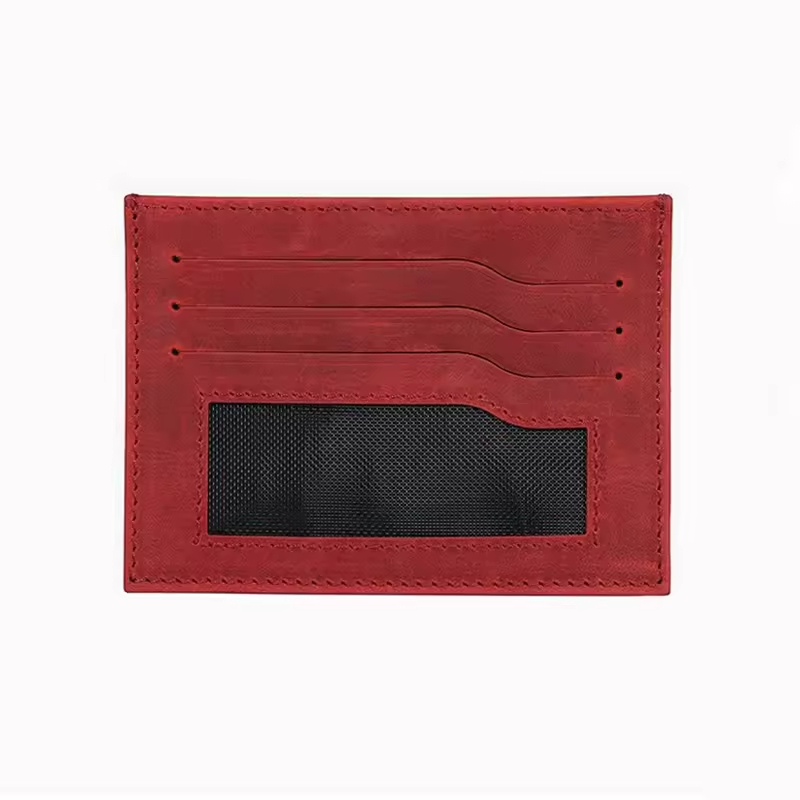 Red Leather Card Holder