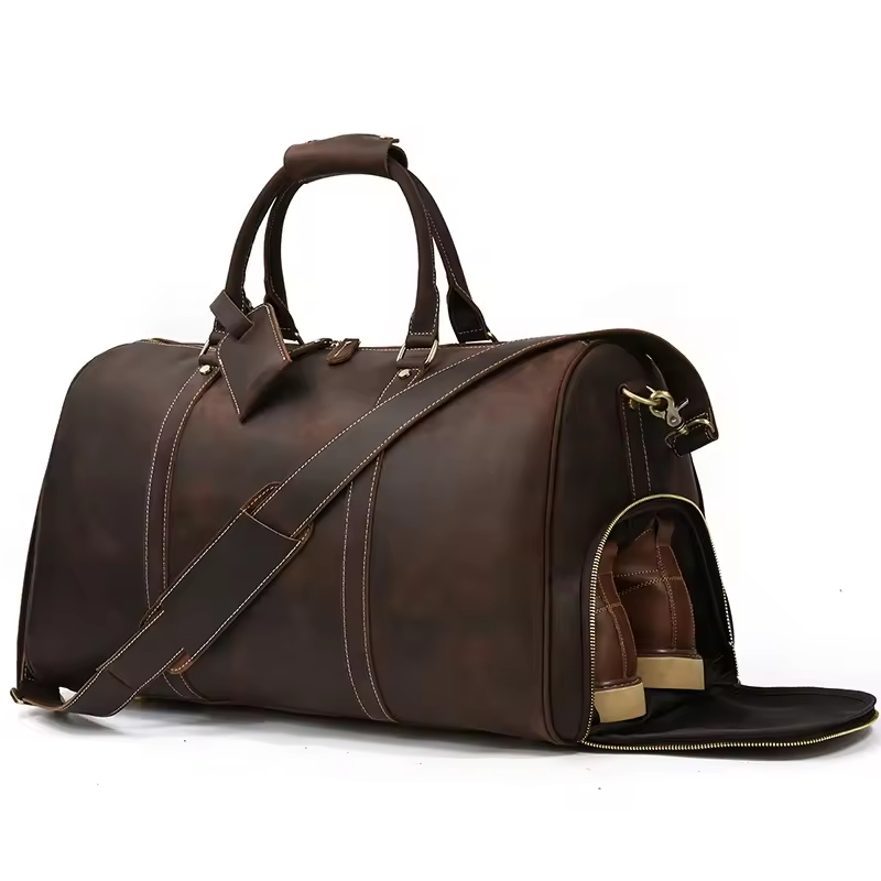 Leather Travel Duffel Bag