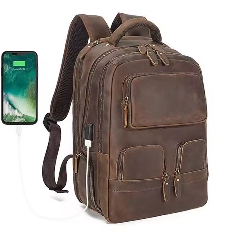 Vintage Leather Laptop Backpack