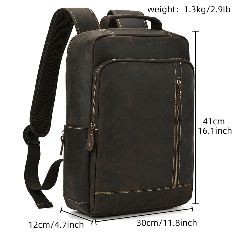 Vintage Leather Laptop Backpack