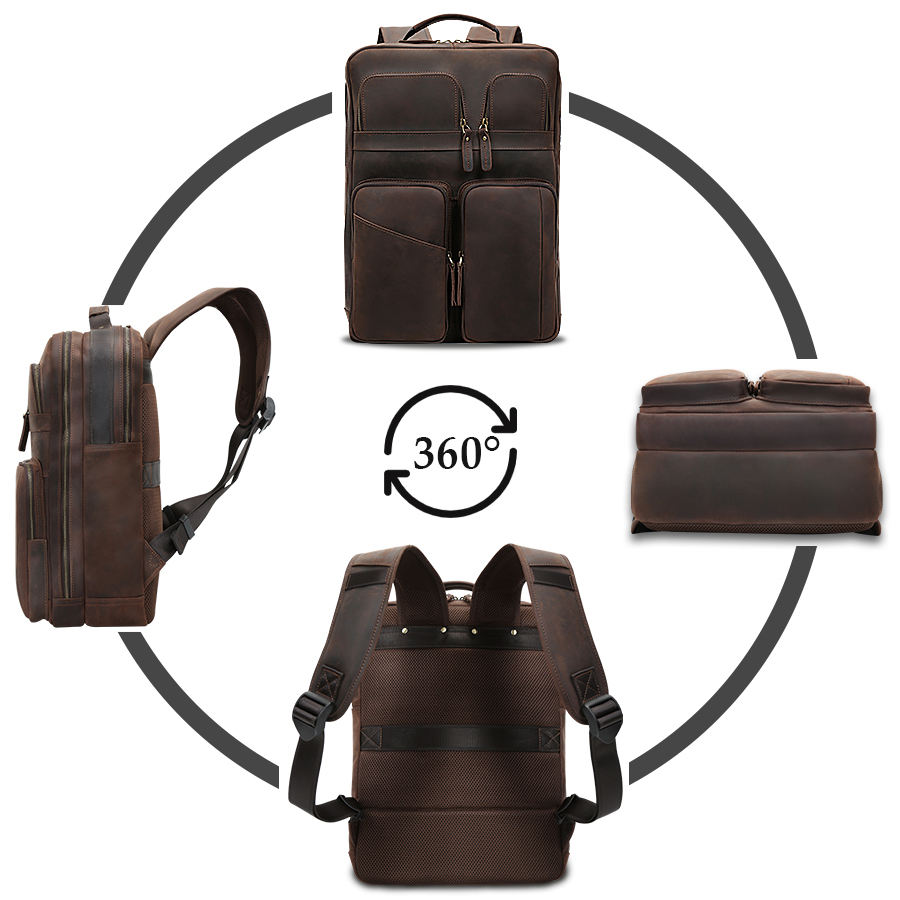 Leather Laptop Backpack