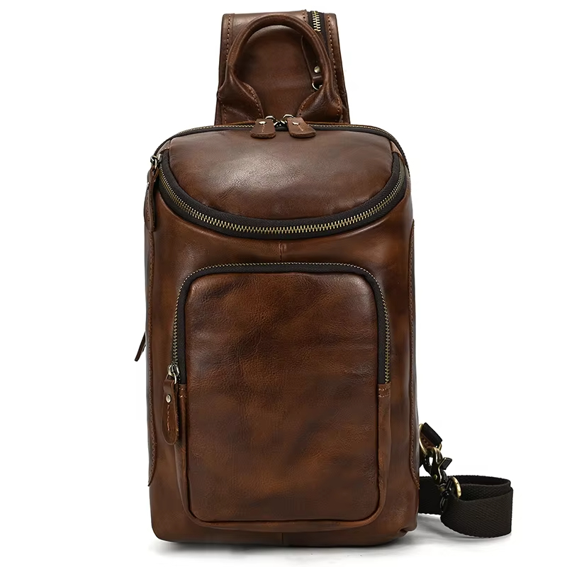 Brown Leather Sling Bag