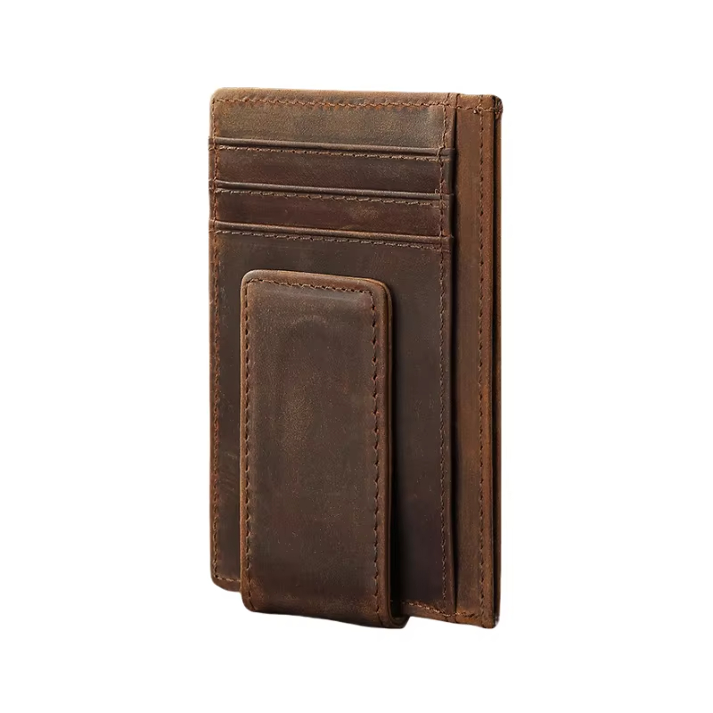 Slim Leather Money Clip Wallet