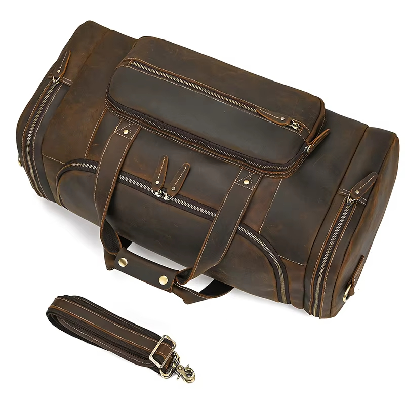 Vintage Leather Duffel Bag