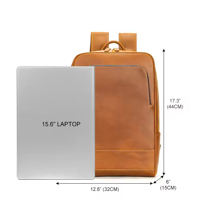 Leather Laptop Backpack