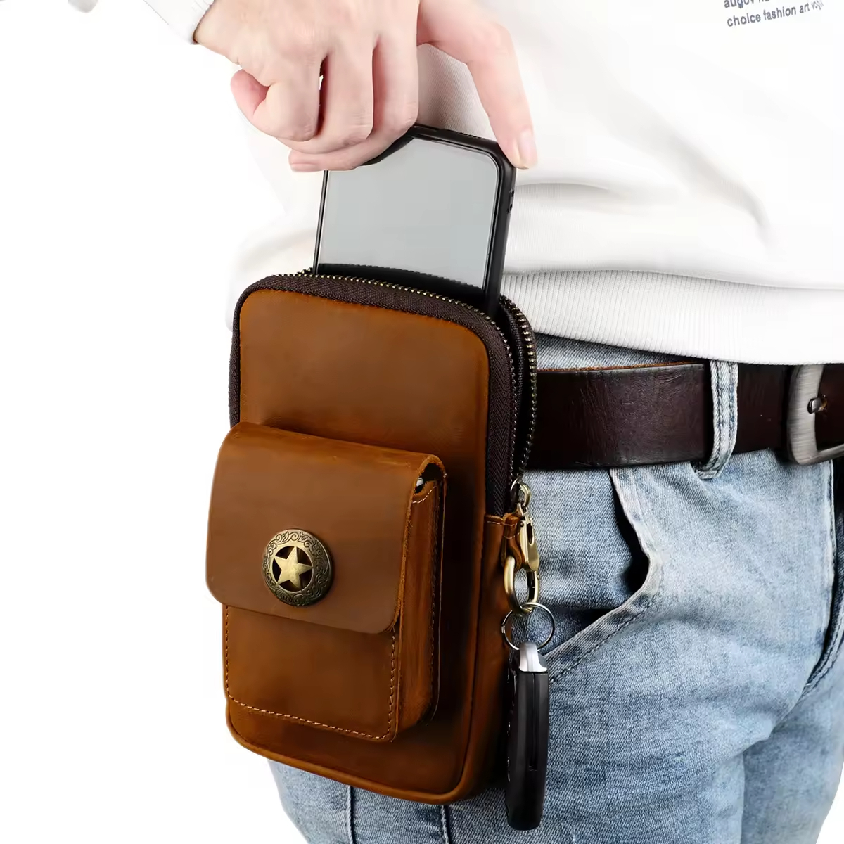 Brown Leather Waist Bag