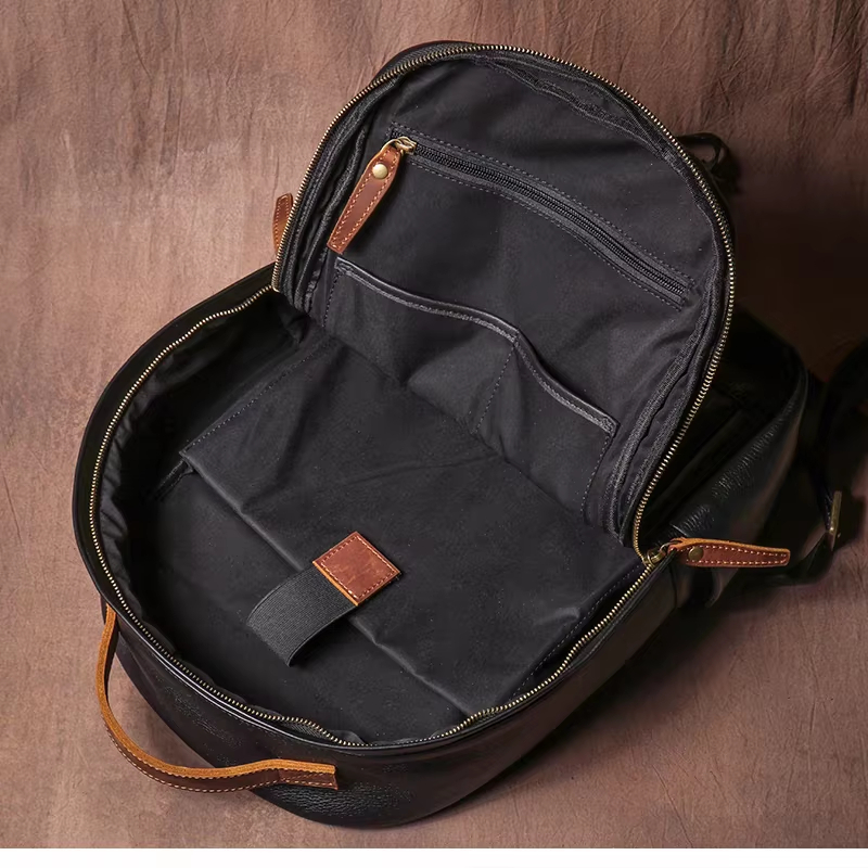 Black Leather Backpack