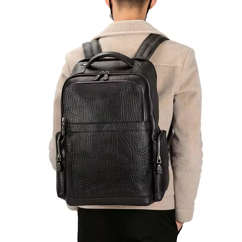 Black Leather Backpack