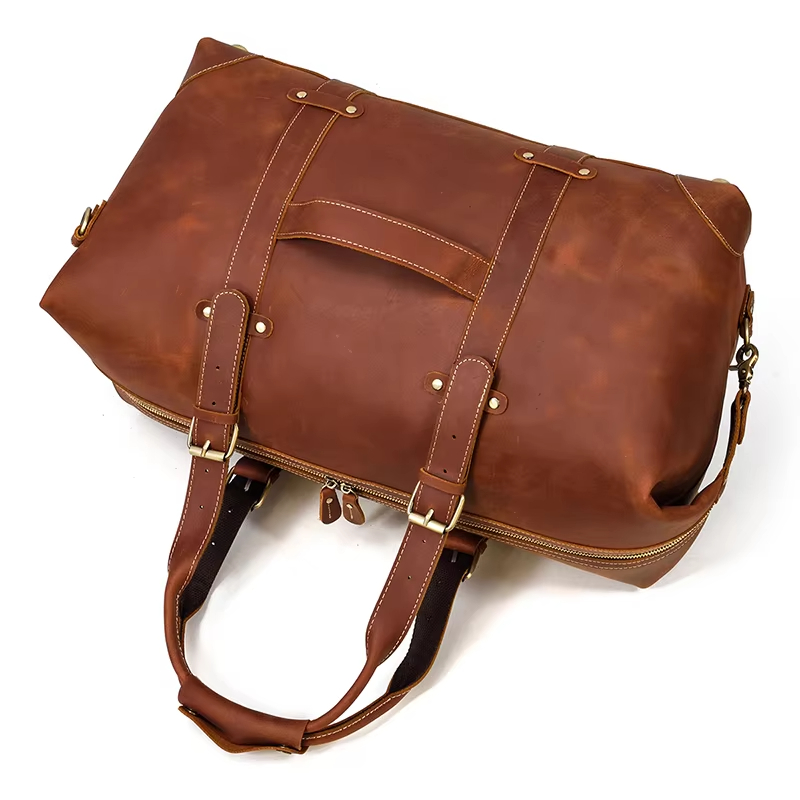 Leather Travel Duffel Bag