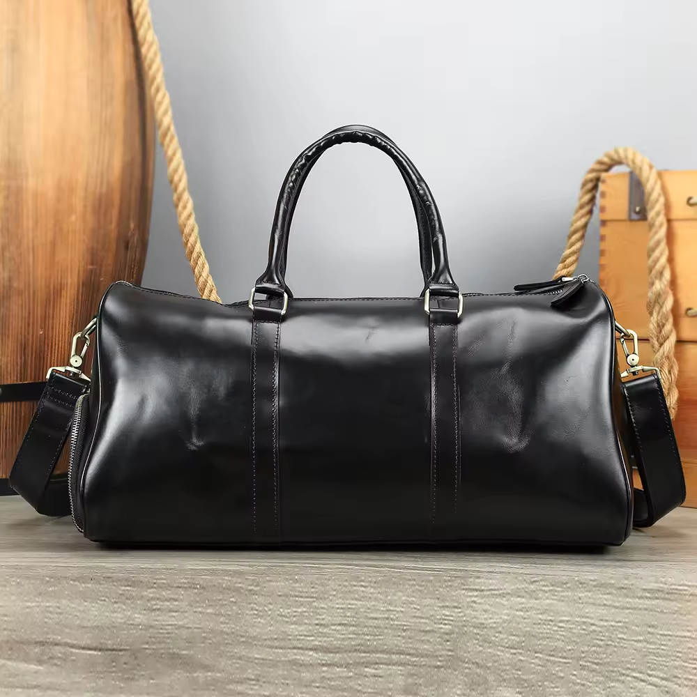 Leather Travel Duffel Bag