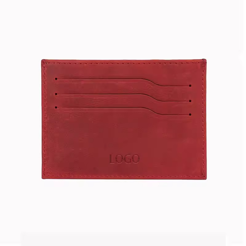 Red Leather Card Holder