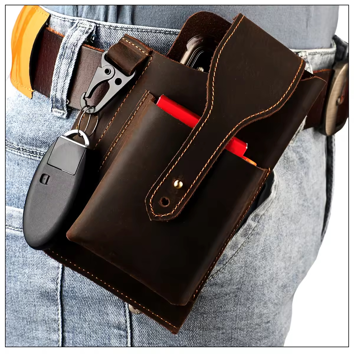 Leather utility belt pouch