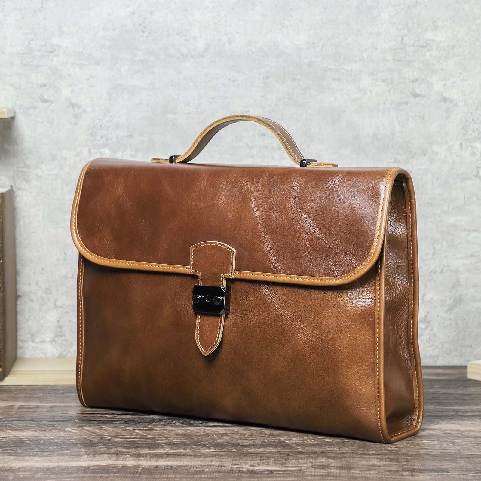 Handcrafted Leather Laptop Briefcase