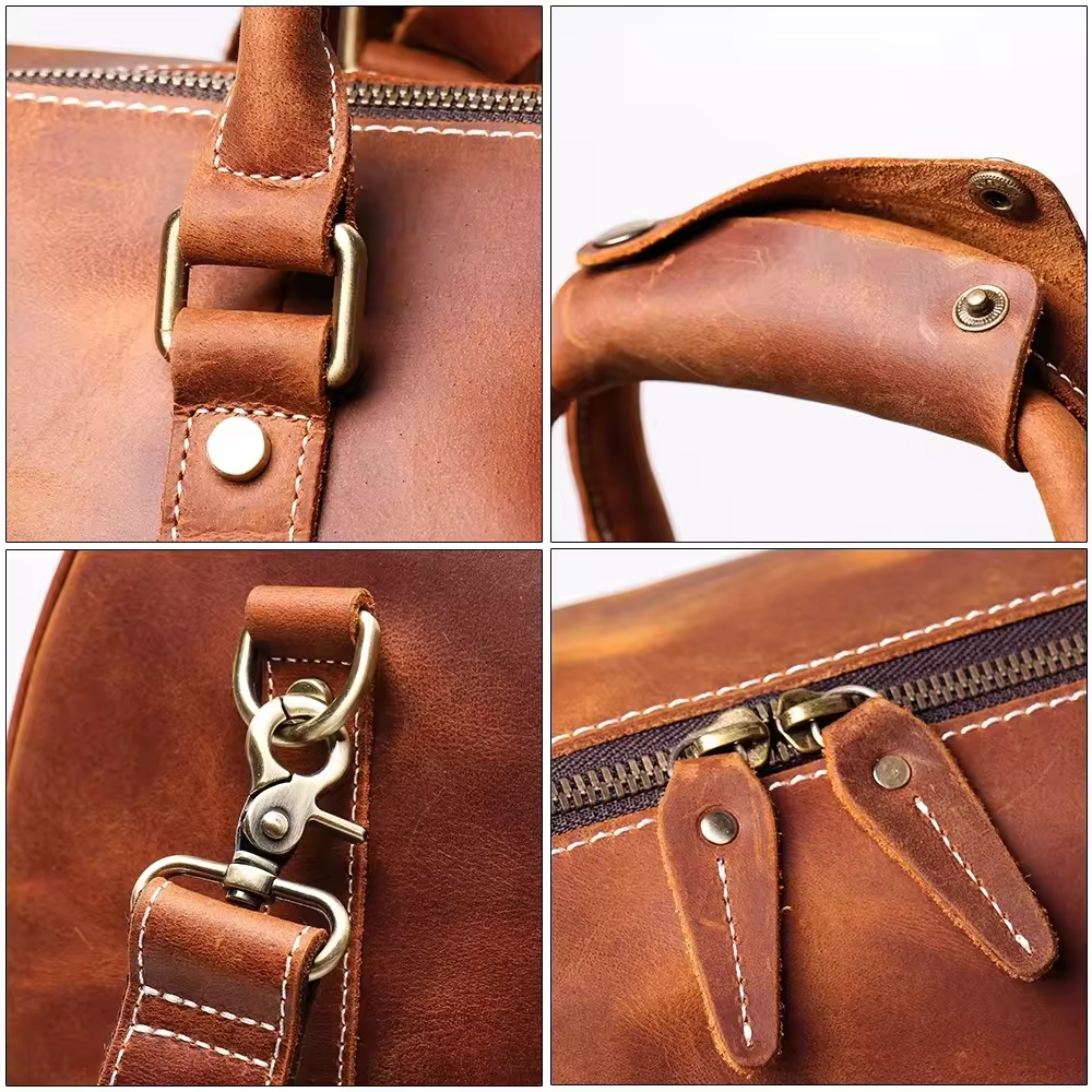 Vintage Leather Duffle Bag