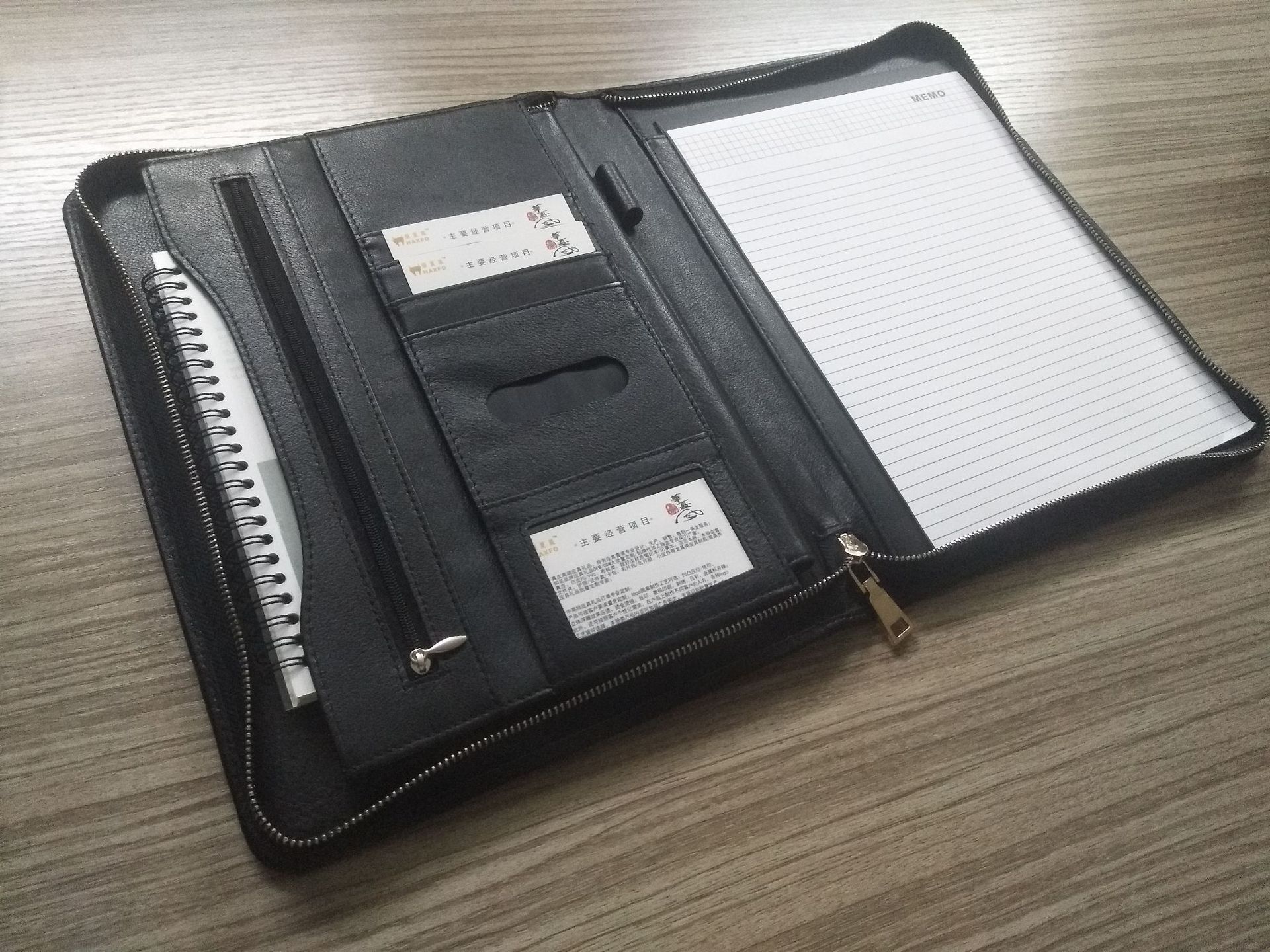 Zippered Leather Portfolio Organizer