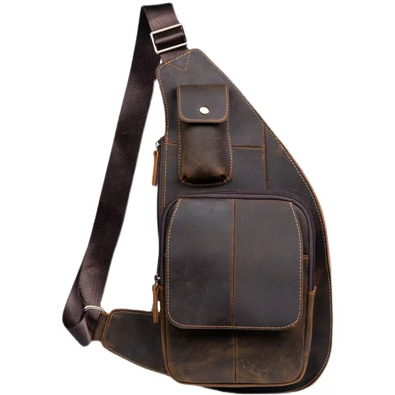 Vintage Leather Crossbody Sling Bag