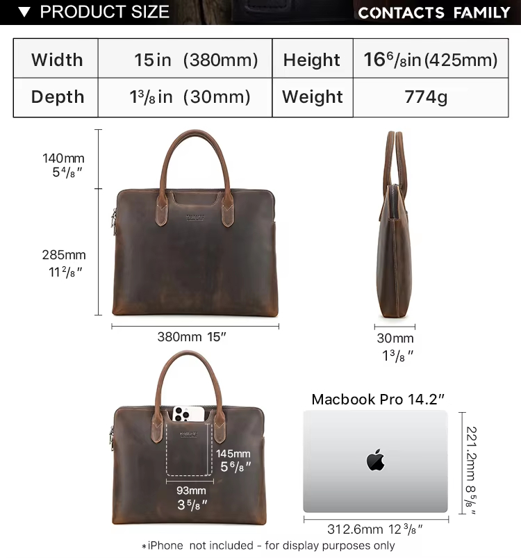 Brown Leather Laptop Bag