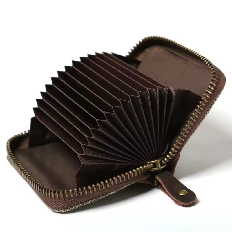 Brown Zipper Card Wallet