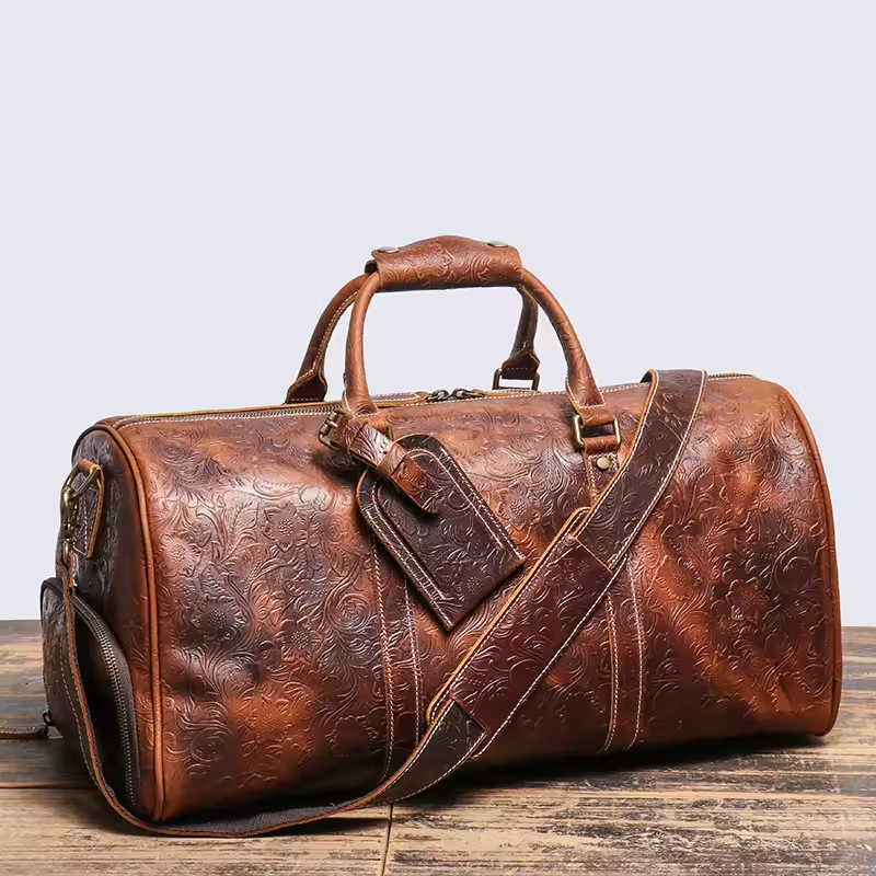 Vintage Leather Duffel Bag