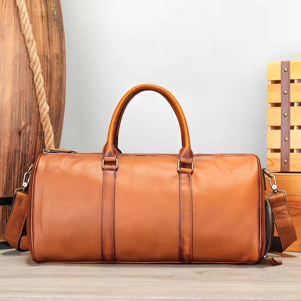 Leather Travel Duffel Bag