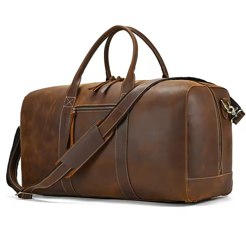 Leather Travel Duffel Bag