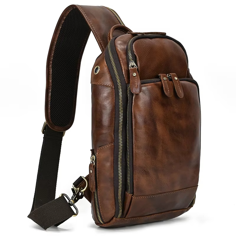 Brown Leather Sling Bag