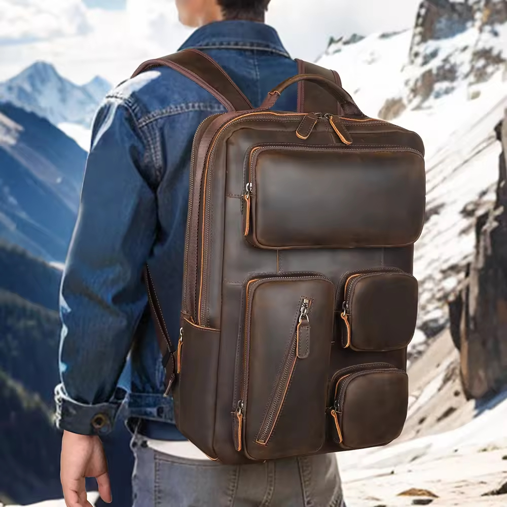 Leather Travel Backpack