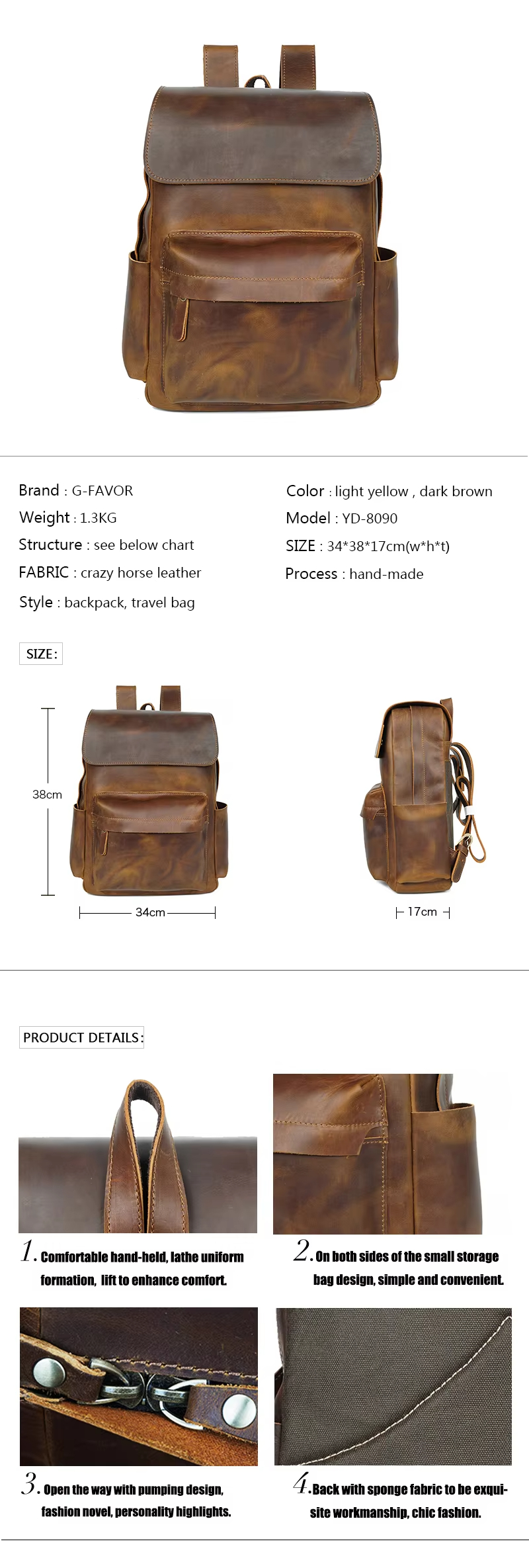 Custom Leather Backpack